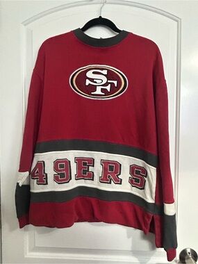 Vintage 90s San Francisco 49ers Embroidered Pro Player Crewneck size L preppy